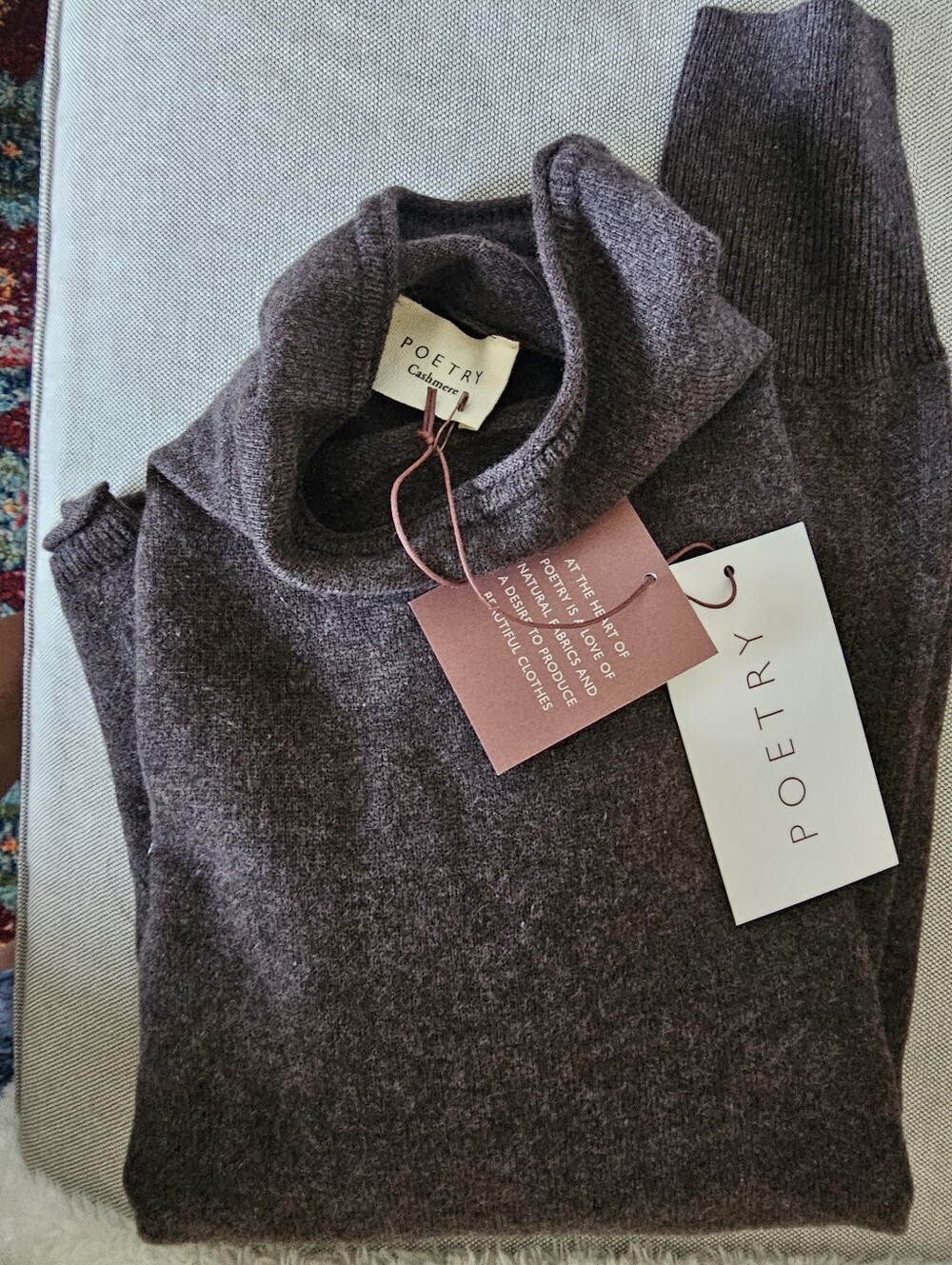 NWT: Poetry Slim Funnel-Neck Cashmere Sweater, Size 4
